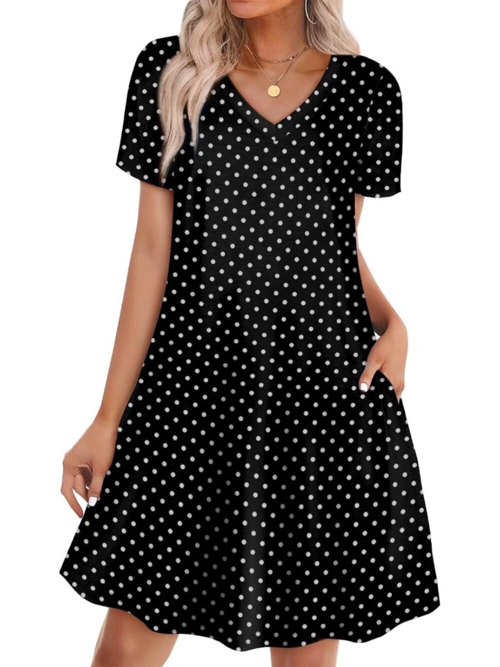 Boho Summer Dresses for Women Casual Loose T Shirt Dress with Pockets Beach Vaca
